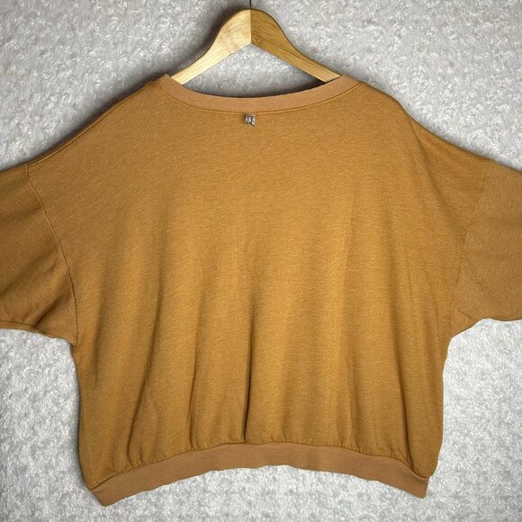 FP Movement Kelly FREE PEOPLE Sweatshirt Cognac Crew Neck Long Sleeve Shirt - Picture 8 of 8